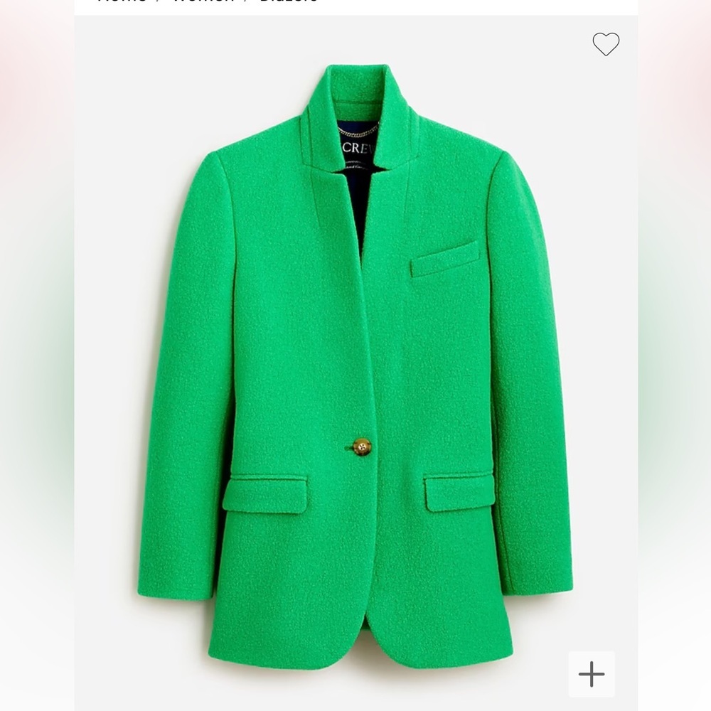 NWT J.Crew Leighton BlazerJacket in Italian Boiled Wool in Vintage Kelly 8 10 - Picture 5 of 16